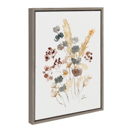 Kate and Laurel Sylvie Wild Salvia Framed Canvas Wall Art by Sara Berrenson, 18 x 24, Gray, Nature and Wildlife-Inspired Wall Décor