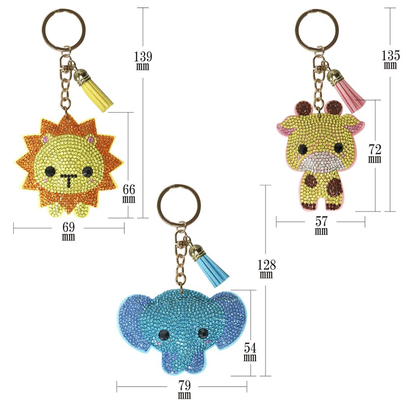 LamPlanning Kira Deco Animal Key Chain Key Chain Glitter Crystal