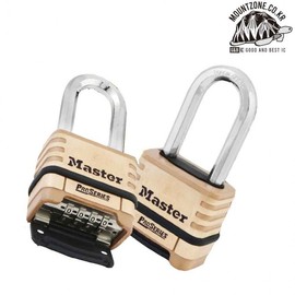 MASTERLOCK PRO Long-Shackle Brass Combination Padlock 10,000 Combination Options