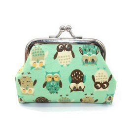 Adam Victor Lovely Owls Pattern Coin Purse- Mini Owl Design Clasp Pouch Wallet Key Bags Money Bag, Perfect Present for Girls Purses Women Wallets Buckle Party Favors