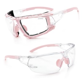 XYNISQ Safety Glasses, Anti-Fog, Work Use, Wraparound Lens, Removable Foam Gasket, Shock Absorption, UV Cut