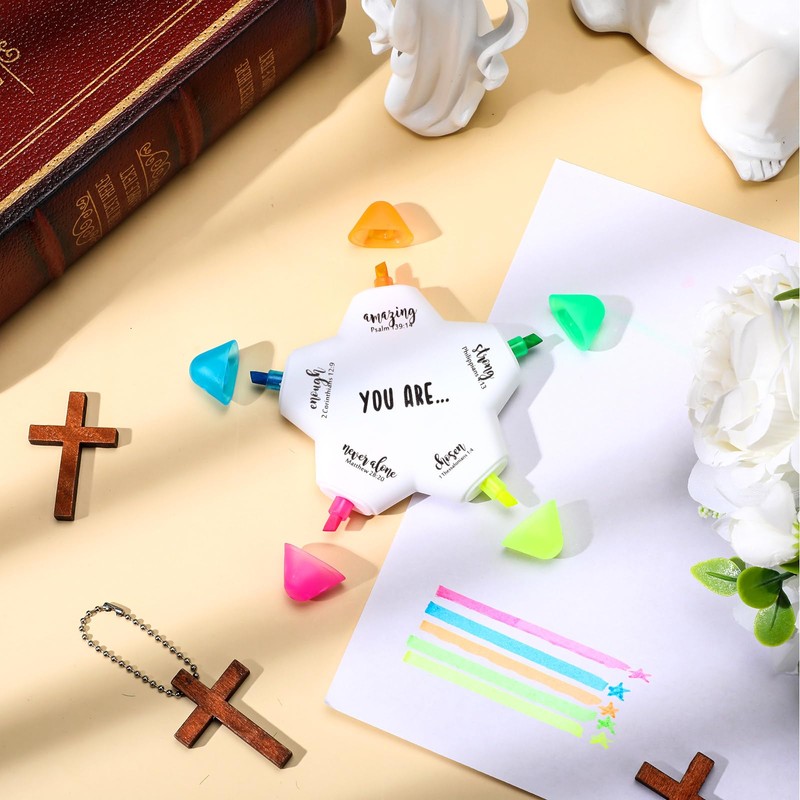 Chivertion 30 Pcs Christian Gifts Bible Highlighters and Pens No