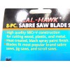 Cal-Hawk Jigsaw Blades Scroll Sabre Saw 8 pc Set for