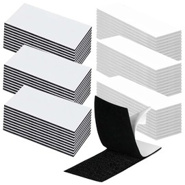 60 Stück Doppelseitiges Klettband Selbstklebend Extra Stark Klettverschluss Selbstklebend Tape Haushaltsbefestigung, Extilreparatur Bastelbedarf (Schwarz Weiß, Weiß)