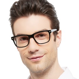 MARE AZZURO Big Frame Reading Glasses Men Square Readers 1.0 1.5 2.0 2.5 3.0 3.5 4.0 5.0 6.0 (Black, 5.00)