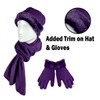 3 Pieces Set Matching Hat, Gloves and Scarf for Woman.
