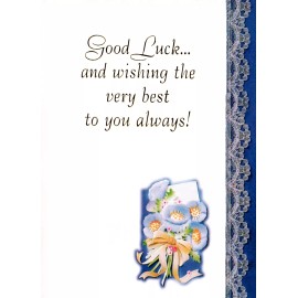 Good Luck Wishing You The Best Purple Flower Flowers Theme Greeting Card