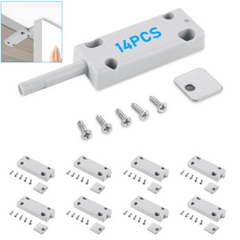 DAJAVE Pack of 14 Push to Open Door Opener, Heavy Duty Push Open Pressure Door Opener, Cabinet Spring Catch, Cabinet Door Damper for Doors, Furniture, Cupboard Door, Drawers