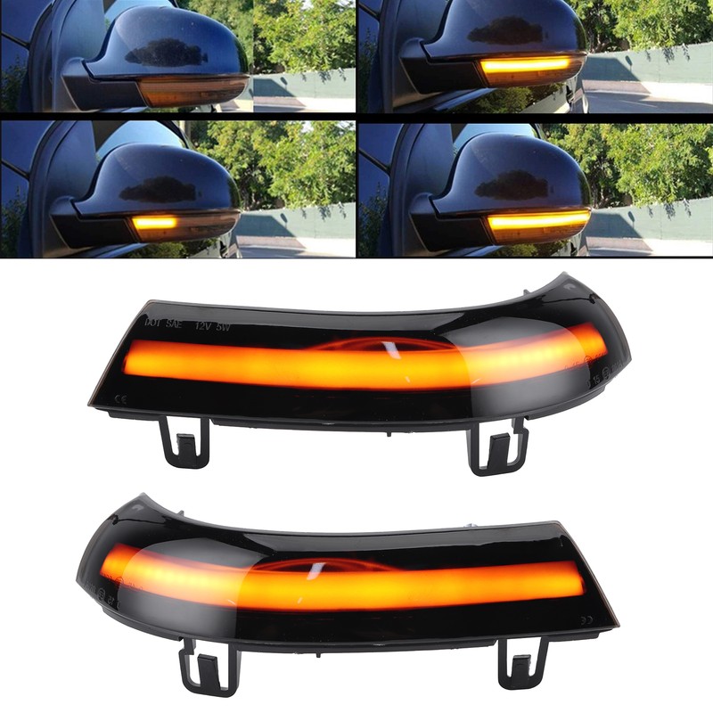 Pair Turn Signal Lights Rear View Mirror Blinker Dynamic Flowing