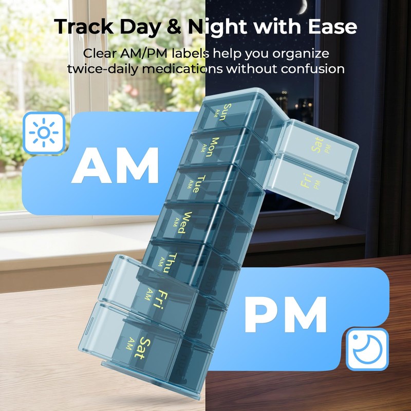 Extra Large Weekly Pill Organizer 2 Times a Day, XXL