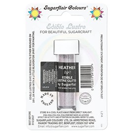 Sugarflair Heather Edible Lustre Glitter, Add a Lustrous Shine to Cakes or Decorations. Brush On or Add Rejuvenator to Create Eye-Catching Edible Paint - 2g