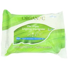 ORGANYC Made with 100% Organic Cotton Feminine Hygiene Wipes, 20-count Packages (Pack of 6)