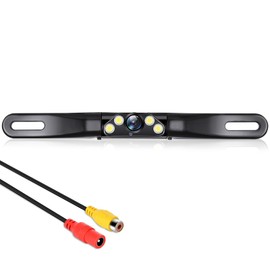 License Plate Backup Camera AHD 1080P Metal 170 Degree Wide Night Vision Rear View Reverse Camera IP69K Waterproof Parking Camera for 12-24V Car Vehicle SUV RV