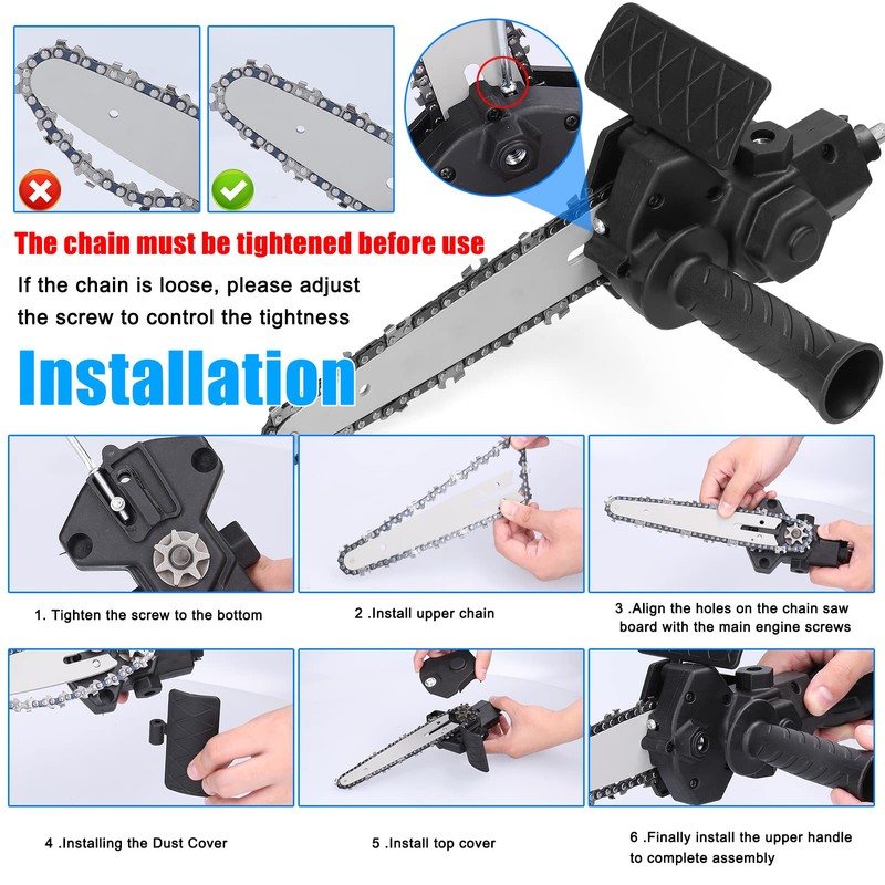 Sunydog 6 Inch Electric Drill Modified To Electric Chainsaw Tool
