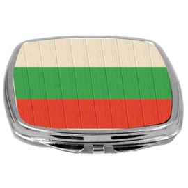Rikki Knight Compact Mirror on Distressed Wood Design, Bulgaria Flag, 3 Ounce