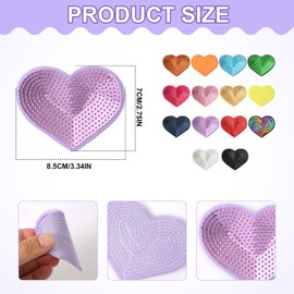 14pcs Sequin Heart Patches, Glitter Heart Shape Patches Embroidery Iron on and Sew on Patches Applique for Clothing Bags Jackets Jeans Accessory Craft Decoration