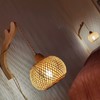 Frideko Bamboo Lantern Plug in Wall Sconces Wicker Wall Lamp
