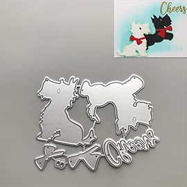 Trdxxx Dog Words Cutting Die, Animal Paper Die Cuts, Scottie Dog Cutting Dies for Card Making, Metal Die Cut Stencil for DIY Crafts Scrapbook Album Paper Card