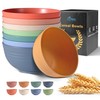 HOTEC BPA Free Unbreakable Wheat Straw Cereal Bowls - Microwave