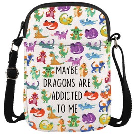 KUIYAI Buchliebhaber-Kuriertasche, Buchclub, Buch-Drachen-Crossbody-Tasche zum Lesen (maybeDragon)