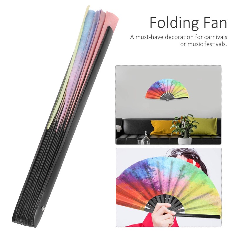 Hapivida Large Hand Fan Colourful Fan Hand Fan 35 cm
