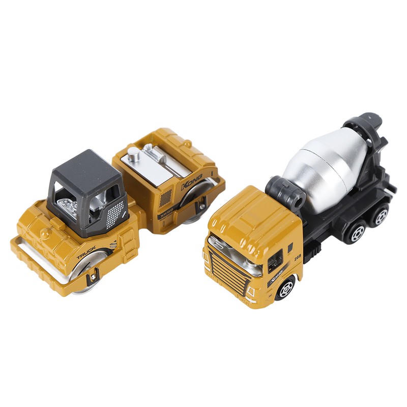 6pcs 1:64 Construction Vehicle Toy Mini Decoration Alloy Construction Vehicle