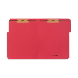 50 Red Fastener File Folders - 1/3 Cut Reinforced Tab - Durable 2 Prongs Bonded Fastener Designed to Organize Standard Medical Files, Law Client Files, Office Reports - Letter Size, Red, 50 Pack