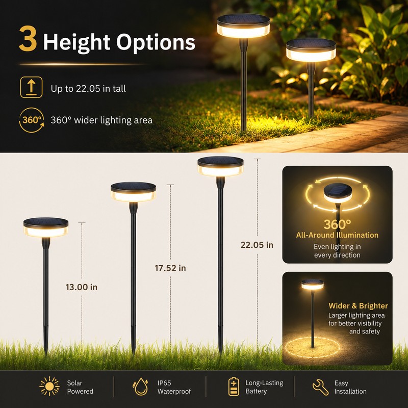 Solar Swaying Pathway Lights for Outdoor Decor – 2-Pack IP65