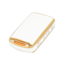 OFFCURVE Funda para Llavero para Mazda Compatible con Mazda 3 6 CX-30 CX-5 CX-9 CX-50 CX-50 Funda 4 Botones de TPU para Protector Llave Compatible con Mazda 3 Hatchback 2019-2022(Oro Blanco)