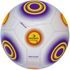 Millenti Team Training Soccer Balls - Soft Touch Adult Size 5 Soccer Ball with High-Visibility, Easy-to-Track Designs, Purple Soccer Ball 5, SB-TT-Purple