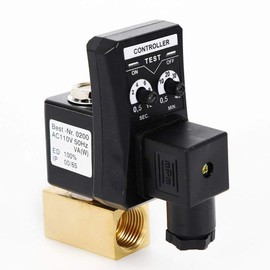 Drain Valve TBVECHI Automatic Electronic Timed Air Compressor 2-way Drain Valve AC110V 50Hz for Air Compressor Condensate Management Water Tank Direct-Acting Drain Valve