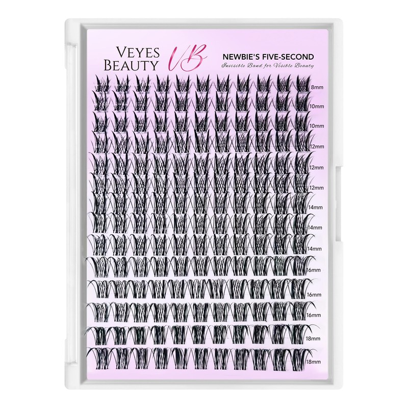 VEYESBEAUTY Lash Clusters Eyelash Extensions Thin & Invisible Band DIY