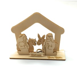 OVUNQUE PROTEGGIMI Wooden Nativity Scene to Assemble Christmas Decoration Wooden DIY Christmas Decoration for Home Made in Italy