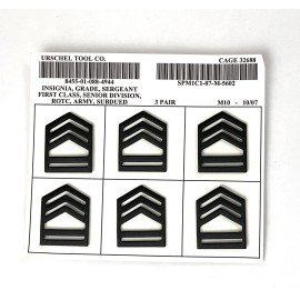 LOT of 3 SETS ROTC SUBDUED PINBACK SARGEANT FIRST CLASS SFC RANK SERVICE DRESS