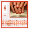 24Pcs Fall Square Press on Nails Short Medium Fake Nails