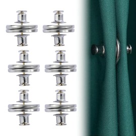 6 Pairs of Magnetic Tiebacks, Curtain Accessories, Curtain Weights, Curtain Magnetic Closure, Magnets for Curtains, Shower Curtain Magnet, that Light Leaks or Curtains Are Blowed Around