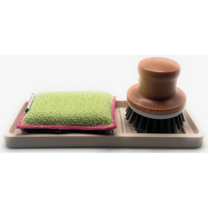 Happitasa Silicone Kitchen Sink Organizer Tray, Sponge Holder and Countertop