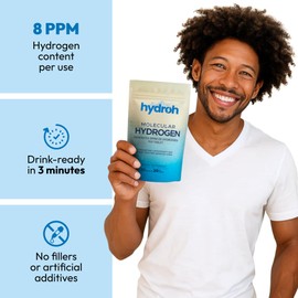 hydroh Hydrogen Water Tablets, Molecular Hydrogen Tablets for Drinking Water, Antioxidant-Rich, Supports Brain Energy & Health - Quick-Dissolving - Unflavored H2 Tabs - (30-Day Supply)