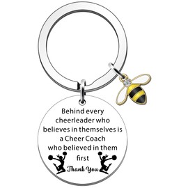 SDOFY Cheer Coach Gifts for Women Cheerleading Coach Gift Keychain Keyring Gifts for Cheer Coach Christmas Birthday Cheerleader Gift Thank You Gifts for Cheer Coach