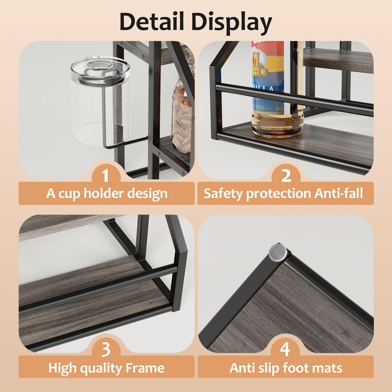 Vantimo Coffee Syrup Rack Organizer, 3 Tier Countertop Storage Shelves,