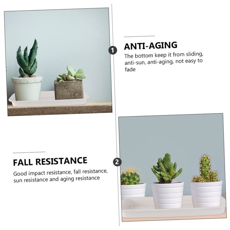 VICASKY 3pcs Plastic Flowerpot Water Trays Rectangular Potted Plant Bases