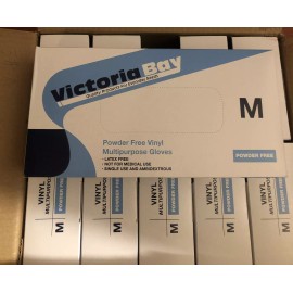 Victoria Bay Powder Free Vinyl Multipurpose Gloves (Medium)