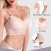 FEOYA Lace Camisole Maternity Bra Stretch Fishnet Bras Wireless Padded