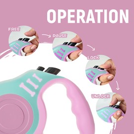 LIEVUIKEN Retractable Dog Leash Automatic Telescopic Tractor Dog Tape, Pet Tape 10/16 FT Durable and Convenient, with Folding Bowl, Dispenser, Rubbish Bags, Suitable for Small and Medium Dogs