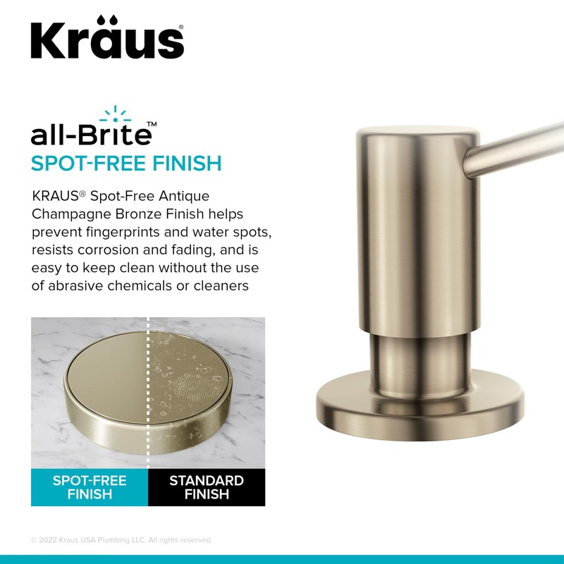 KRAUS Kitchen Soap and Lotion Dispenser in Spot-Free Antique Champagne