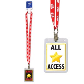 Beistle VIP Party Pass 3 Piece, 25", Multicolored