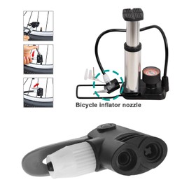 SG Store 2 Pcs Black Plastic Bicycle Dual Head Pump Nozzle FV AV Bicycle Air Pump Valve Hose Adapter Connector Replacement Track Pump Head for Bicycle Pumping Parts Accessories