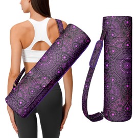 Feijiati Yoga Mat Bag, Yoga Mat Carrier Full-Zip Exercise Yoga Mat Carry Bag 2 Multi-Functional Storage Cargo Pockets, Adjustable Shoulder Strap and Handle,Fits Most Mats