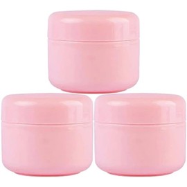 Envase de muestra cosmética de 100 ml, rosa, vacío, recargable, plástico, redondo, bote, crema facial, loción, envase de cosméticos, muestra de maquillaje para bricolaje (paquete de 20)