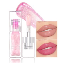 Erinde Magic Color Changing Lip Oil, Moisturizing Lip Glow Oil, Plumping Shimmer Big Brush Tinted Lip Balm Lip Care, Long Lasting Nourishing Non-sticky Fresh Texture Lip Gloss Lip Balm